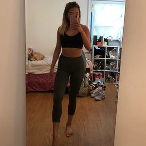 🚫SOLD🚫 Olive Green Lululemon Cropped Seamless